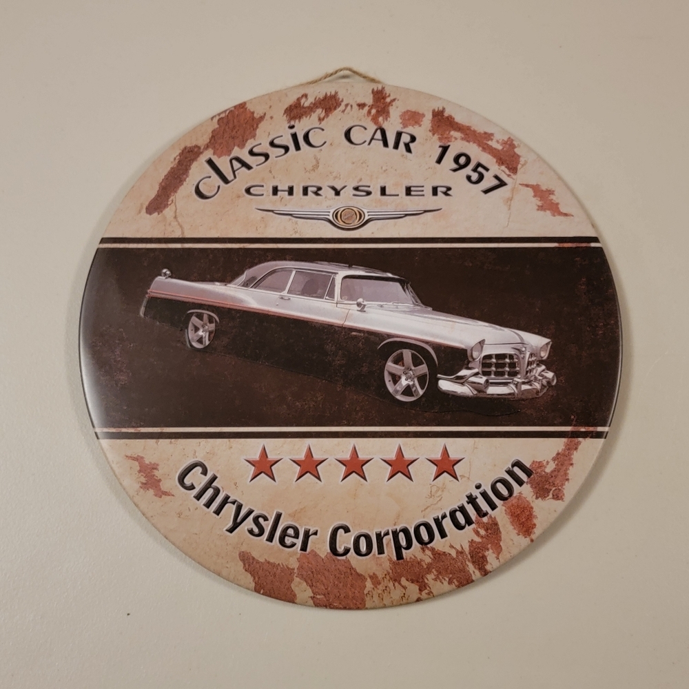 Classic Car 1957 Chrysler Metal Sign USED